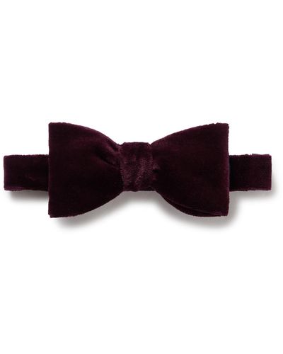 Favourbrook Pre-tied Cotton-velvet Bow Tie - Purple