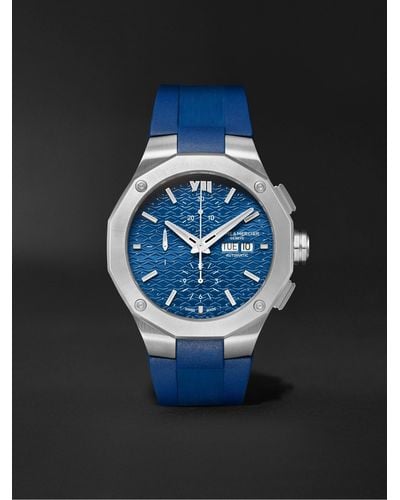 Baume & Mercier Riviera Baumatic Automatic Chronograph 43mm Stainless Steel And Rubber Watch, Ref. No. M0a10623 - Blue