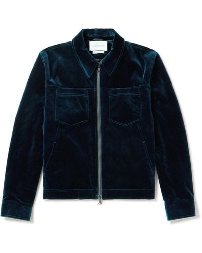 Oliver Spencer Norton Cotton-velvet Jacket - Blue