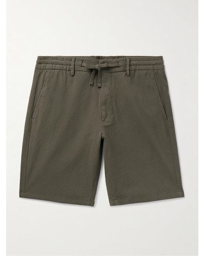 NN07 Seb 1040 Cotton-blend Seersucker Shorts - Green