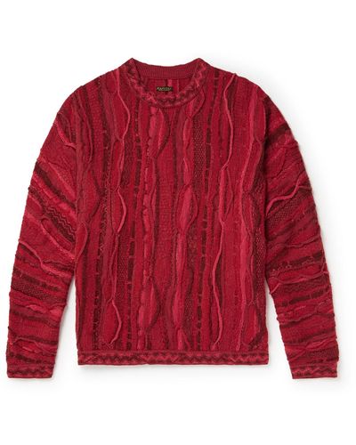 Kapital Jacquard-knit Cotton-blend Sweater - Red