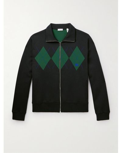 Burberry Argyle Jacquard-knit Zip-up Track Jacket - Green