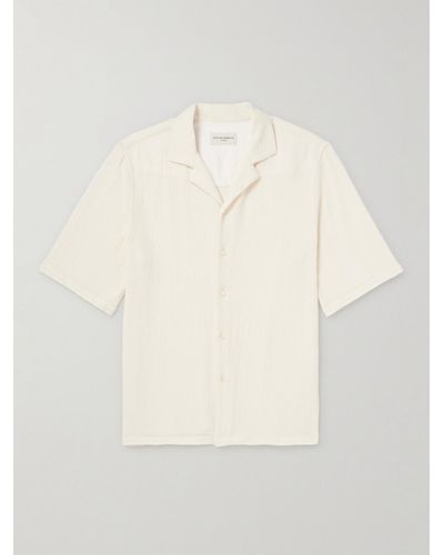Officine Generale Eren Camp-collar Textured-cotton Shirt - Natural