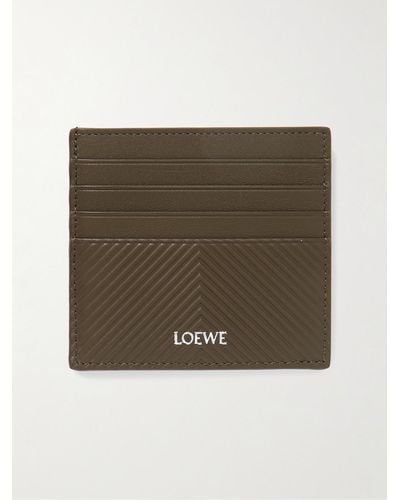 Loewe Kartenetui aus Leder mit Logoprint und Prägung - Natur