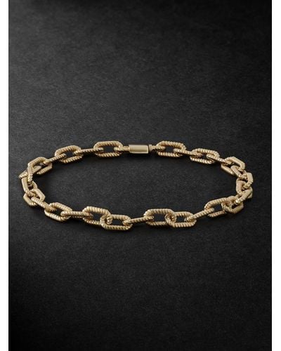 Mateo Lock Link Gold Chain Bracelet - Black