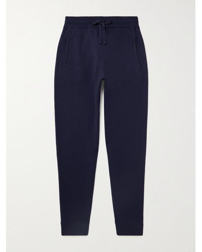 MR P. Tapered Double-faced Merino Wool-blend Joggers - Blue