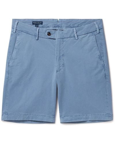 Peter Millar Concorde Garment-dyed Stretch-cotton Twill Shorts - Blue