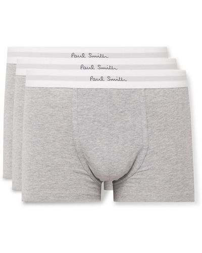 Paul Smith Three-pack Stretch Organic Cotton Boxer Briefs - Gray