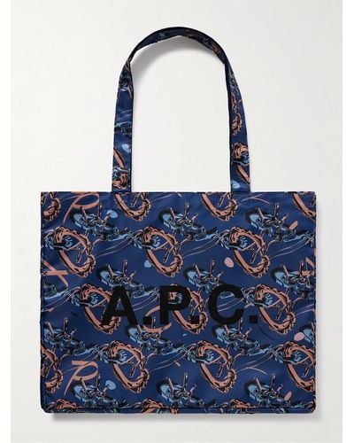 A.P.C. Diane Reversible Printed Shell Tote Bag - Blue
