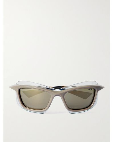 Dior Diorxplorer S1u Acetate Wrap-around Sunglasses - Natural