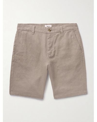 NN07 Crown 1454 Straight-leg Linen Shorts - Natural