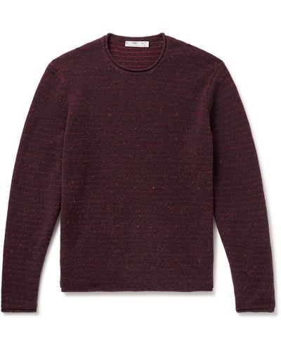 Inis Meáin Fanach Birdseye Merino Wool And Cashmere-blend Sweater - Purple
