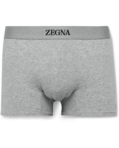 Zegna Stretch-cotton Boxer Briefs - Gray