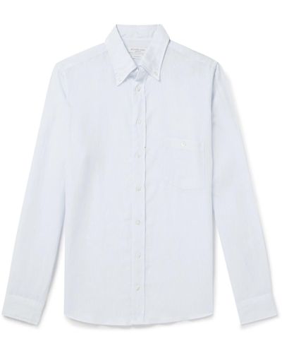 Richard James Button-down Collar Linen Shirt - White