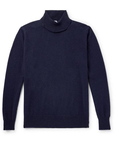 Caruso Wool And Cashmere-blend Rollneck Sweater - Blue