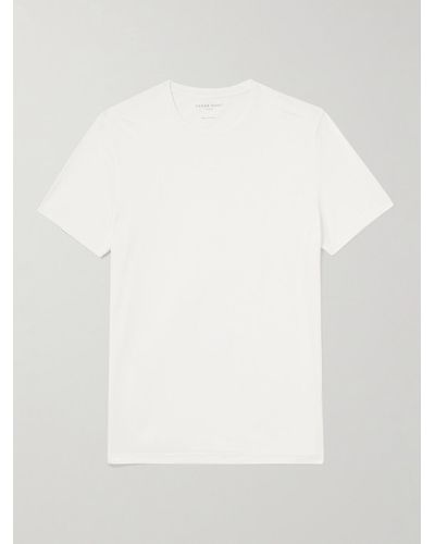 Derek Rose Ramsay 1 Stretch-cotton And Tm Lyocell-blend Piqué T-shirt - White