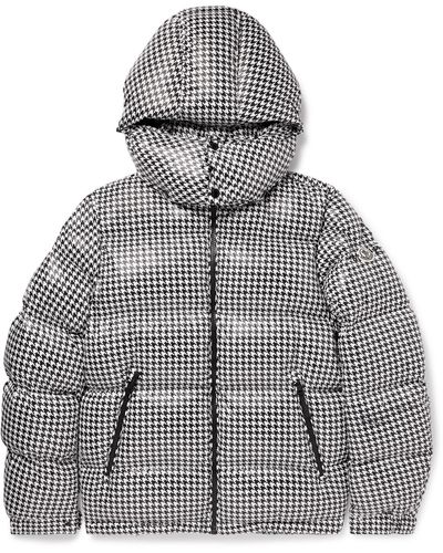 Moncler Genius 7 Moncler Frgmt Hiroshi Fujiwara Socotrine Houndstooth-print Shell Hooded Down Jacket - Gray