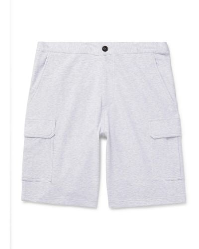 Brunello Cucinelli Straight-leg Cotton-blend Jersey Drawstring Shorts - Blue