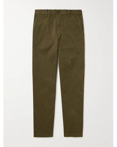 Drake's Pantaloni chino a gamba dritta in twill di cotone - Verde