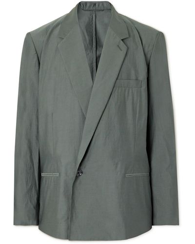 Lemaire Cotton And Silk-blend Suit Jacket - Gray
