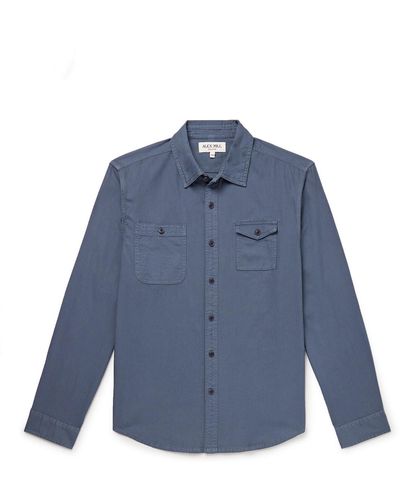 Alex Mill Garment-dyed Cotton-twill Shirt - Blue