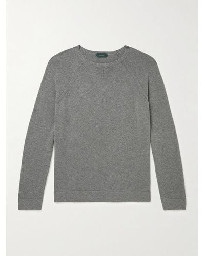 Incotex Cotton-blend Bouclé Sweater - Grey