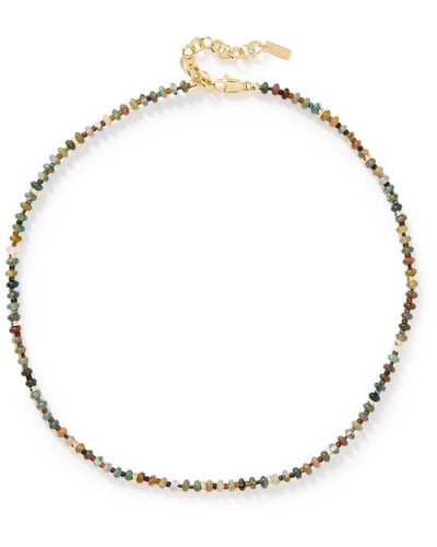 Eliou Mikel Gold-plated, Agate And Rondelle Beaded Necklace - Metallic