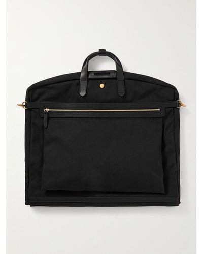 Mismo Leather-trimmed Canvas Suit Carrier - Black