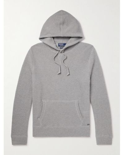 Polo Ralph Lauren Waffle-knit Cashmere Hoodie - Grey