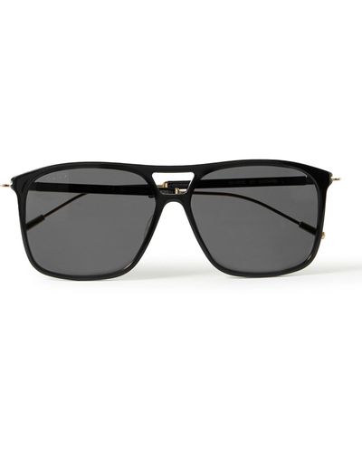 Gucci Aviator-style Gold-tone And Acetate Sunglasses - Black