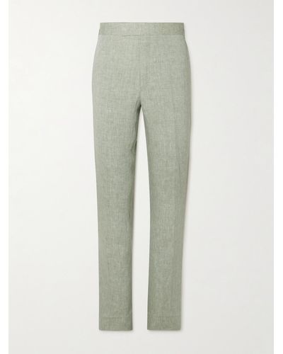 Kingsman Straight-leg Linen Suit Trousers - Grey