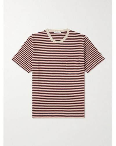 MR P. Striped Organic Cotton-jersey T-shirt - Red