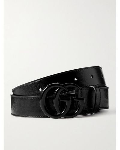 Gucci 3cm Marmont Leather Belt - Black