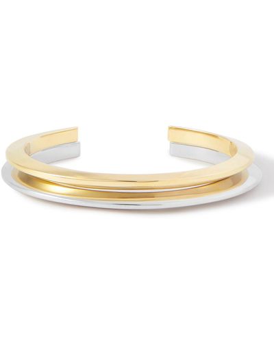 Saint Laurent Set Of Two Gold- And Silver-tone Bracelets - Natural