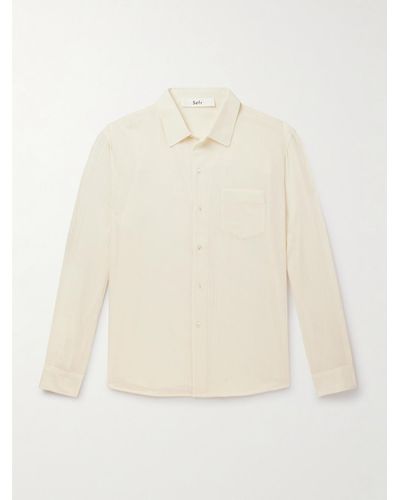 Séfr Leo Textured-cotton Voile Shirt - Natural