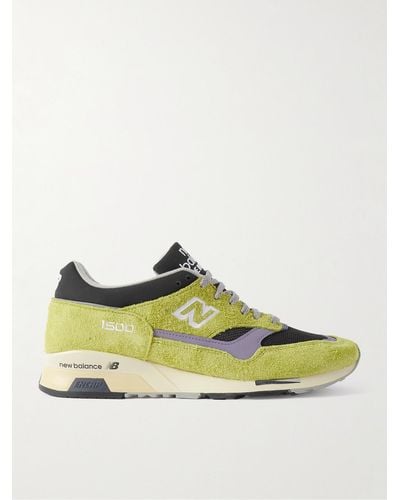 New Balance Miuk 1500 Leather And Mesh-trimmed Brushed-suede Trainers - Green