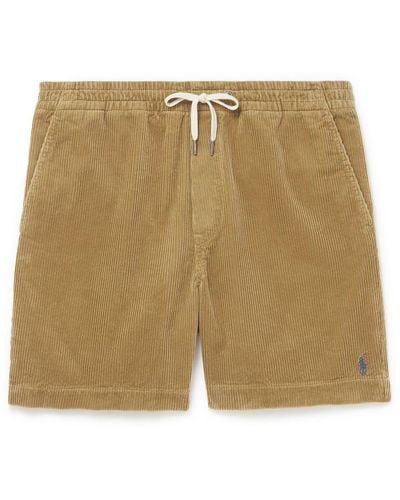 Polo Ralph Lauren Prepster Straight-leg Cotton-corduroy Drawstring Shorts - Natural
