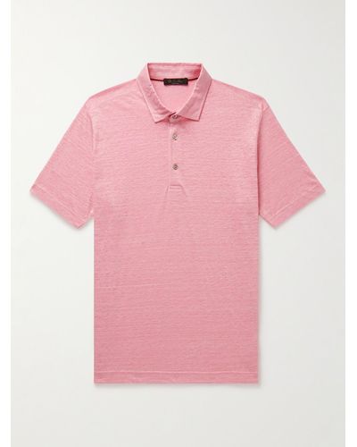 Loro Piana Linen-jersey Polo Shirt - Pink