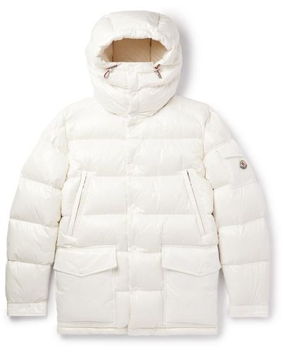 Moncler Chiablese Quilted Glossed-shell Hooded Down Jacket - White