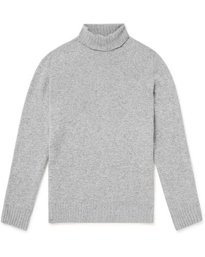 Officine Generale Merino Cashmere And Wool-blend Turtleneck Sweater - Gray