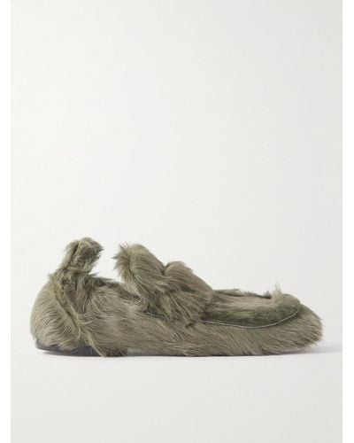 Dries Van Noten Padded Pony Hair Loafers - Green