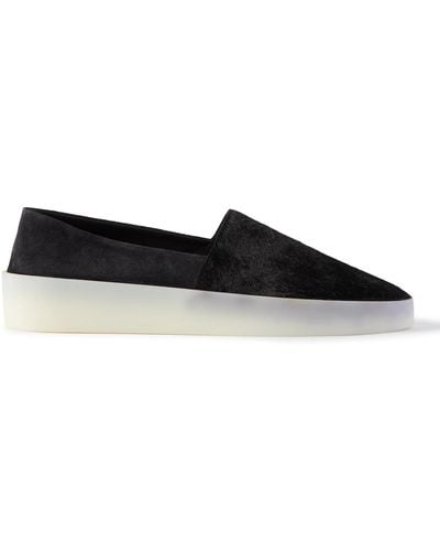 Fear Of God Pony Hair And Suede Espadrilles - Black