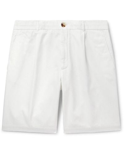 Brunello Cucinelli Straight-leg Cotton-twill Shorts - White