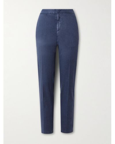 Loro Piana Straight-leg Linen-blend Trousers - Blue