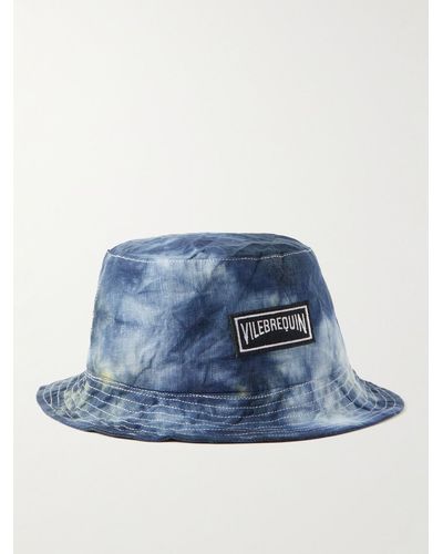 Vilebrequin Boheme Logo-appliquéd Tie-dyed Cotton Bucket Hat - Blue
