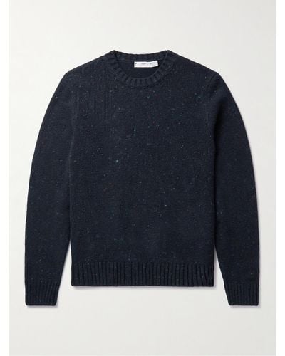 Inis Meáin Donegal Merino Wool And Cashmere-blend Jumper - Blue