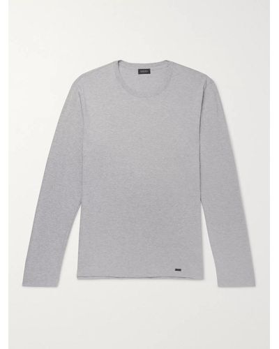 Hanro Mélange Cotton-jersey T-shirt - Grey