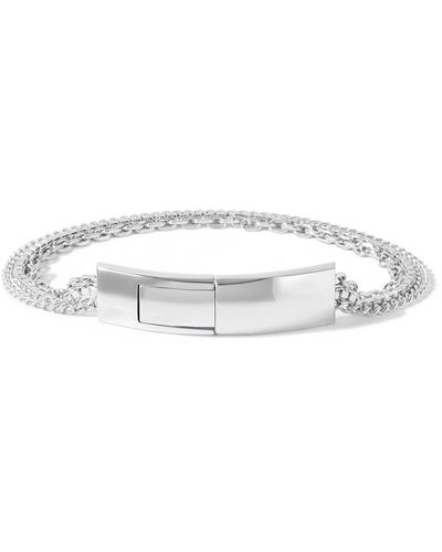 Bottega Veneta Sterling Silver Chain Bracelet - White