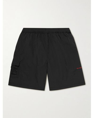 Pop Trading Co. Painter Straight-leg Logo-print Nylon Shorts - Black