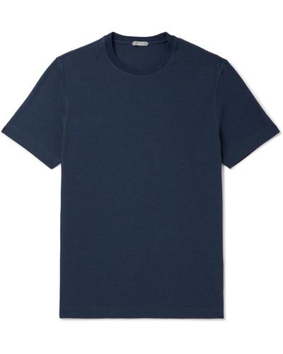 Incotex Zanone Slim-fit Icecotton-jersey T-shirt - Blue